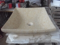 Прямоугольная форма бежевый мраморная ванная раковина