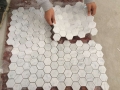 Каррара белый шестиугольника мраморная мозаика плитка