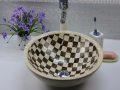 Круглая форма раковины ванной комнаты мраморная мозаика и бассейна